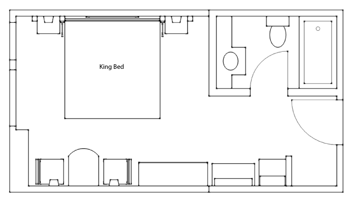 typical motel room dimensions