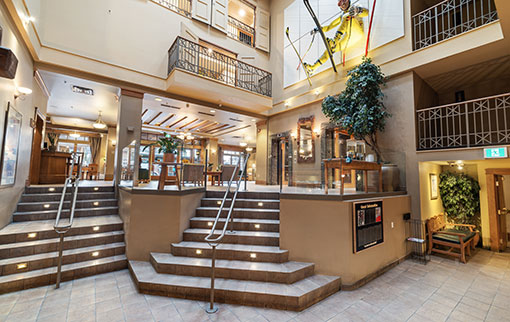 Lobby with stairs