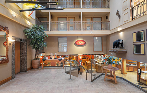 Lobby with the Meatball restaurant